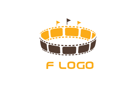 film reel incorporated with stadium logo