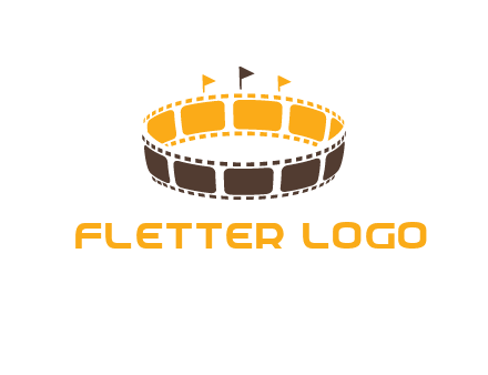 film reel incorporated with stadium logo
