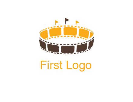 film reel incorporated with stadium logo