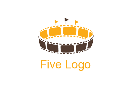 film reel incorporated with stadium logo
