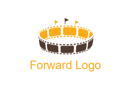 film reel incorporated with stadium logo