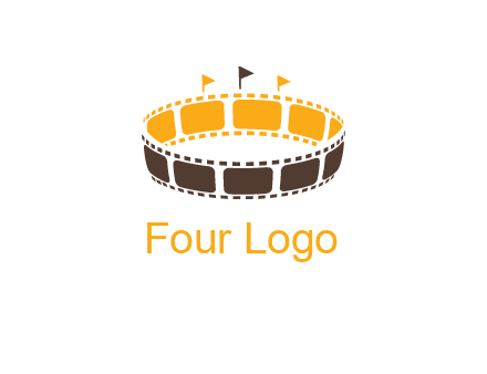 film reel incorporated with stadium logo