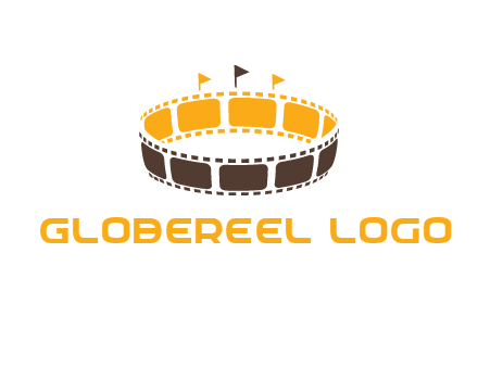 film reel incorporated with stadium logo