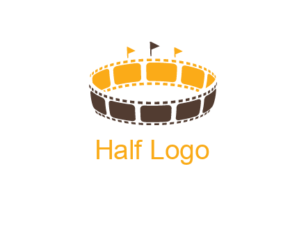 film reel incorporated with stadium logo