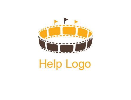 film reel incorporated with stadium logo