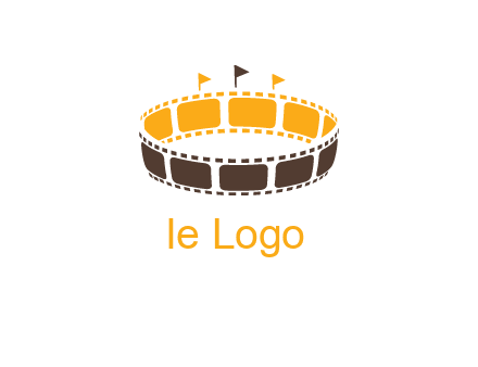film reel incorporated with stadium logo