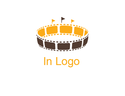 film reel incorporated with stadium logo