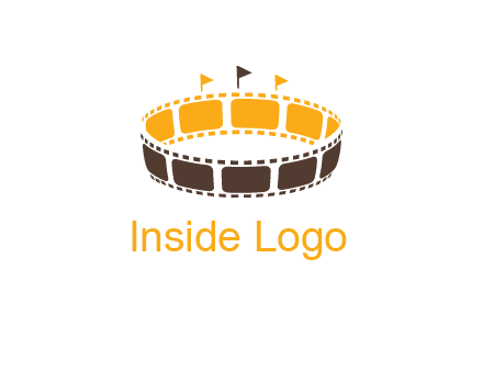 film reel incorporated with stadium logo