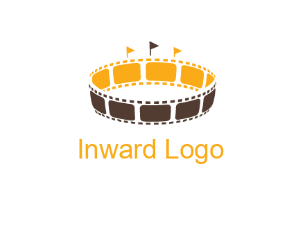 film reel incorporated with stadium logo