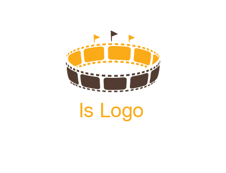 film reel incorporated with stadium logo