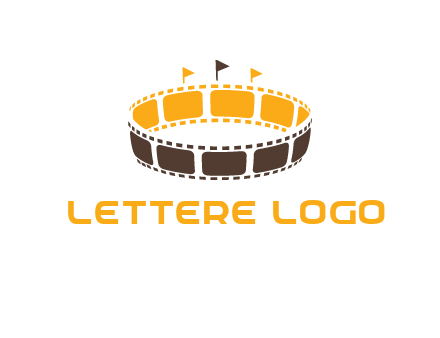 film reel incorporated with stadium logo