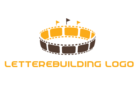 film reel incorporated with stadium logo