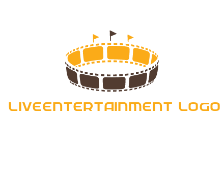 film reel incorporated with stadium logo