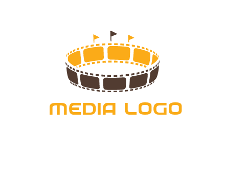 film reel incorporated with stadium logo