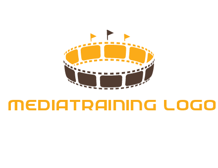 film reel incorporated with stadium logo