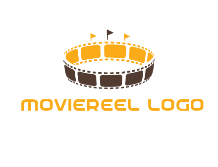 film reel incorporated with stadium logo