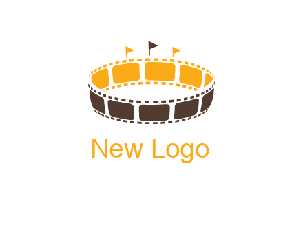 film reel incorporated with stadium logo