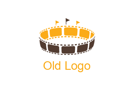 film reel incorporated with stadium logo