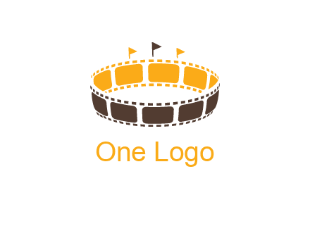 film reel incorporated with stadium logo