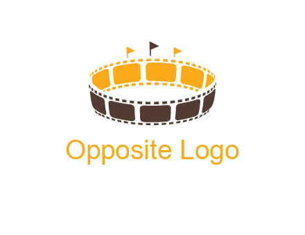 film reel incorporated with stadium logo