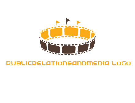 film reel incorporated with stadium logo