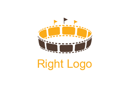 film reel incorporated with stadium logo