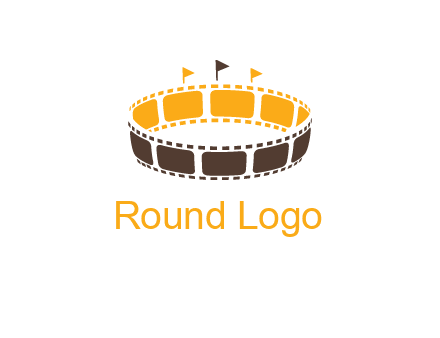film reel incorporated with stadium logo