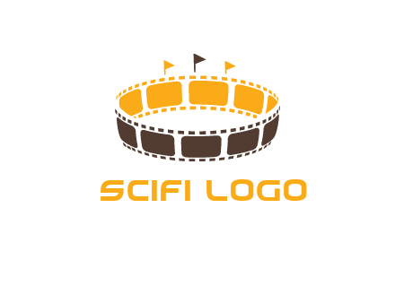 film reel incorporated with stadium logo