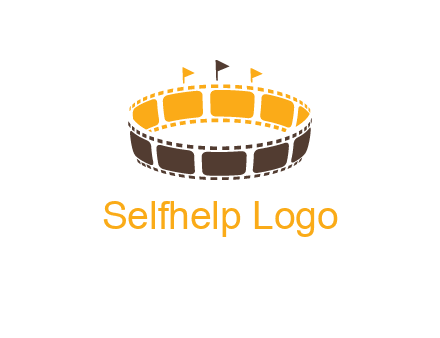 film reel incorporated with stadium logo