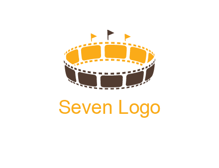 film reel incorporated with stadium logo