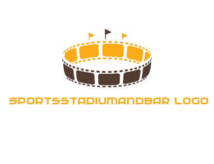 film reel incorporated with stadium logo