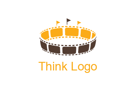 film reel incorporated with stadium logo