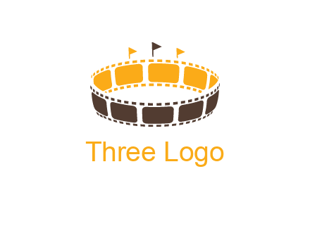 film reel incorporated with stadium logo