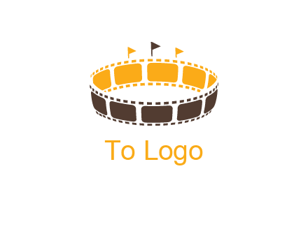 film reel incorporated with stadium logo