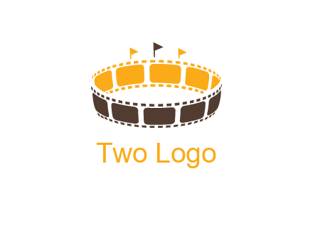 film reel incorporated with stadium logo