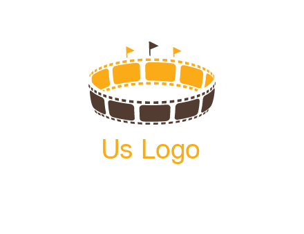 film reel incorporated with stadium logo