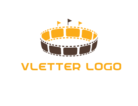 film reel incorporated with stadium logo
