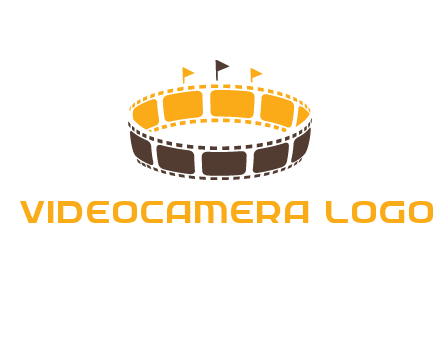 film reel incorporated with stadium logo