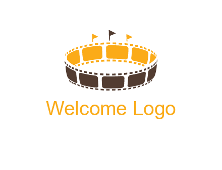 film reel incorporated with stadium logo