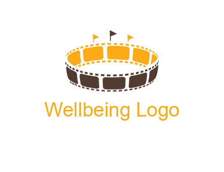 film reel incorporated with stadium logo