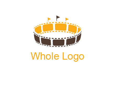 film reel incorporated with stadium logo