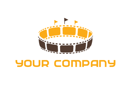 film reel incorporated with stadium logo