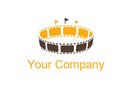 film reel incorporated with stadium logo
