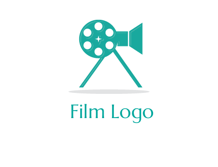 film reel incorporated with camera logo