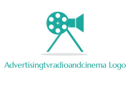 film reel incorporated with camera logo