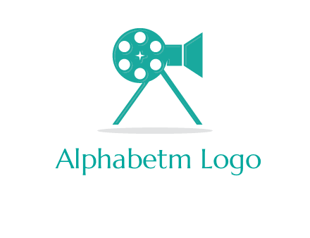 film reel incorporated with camera logo