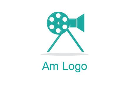 film reel incorporated with camera logo
