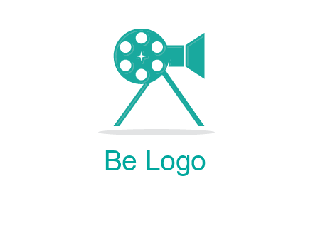 film reel incorporated with camera logo