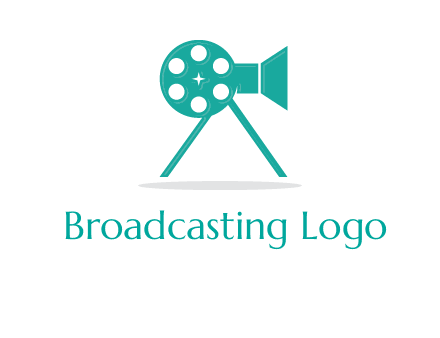 film reel incorporated with camera logo