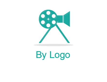 film reel incorporated with camera logo